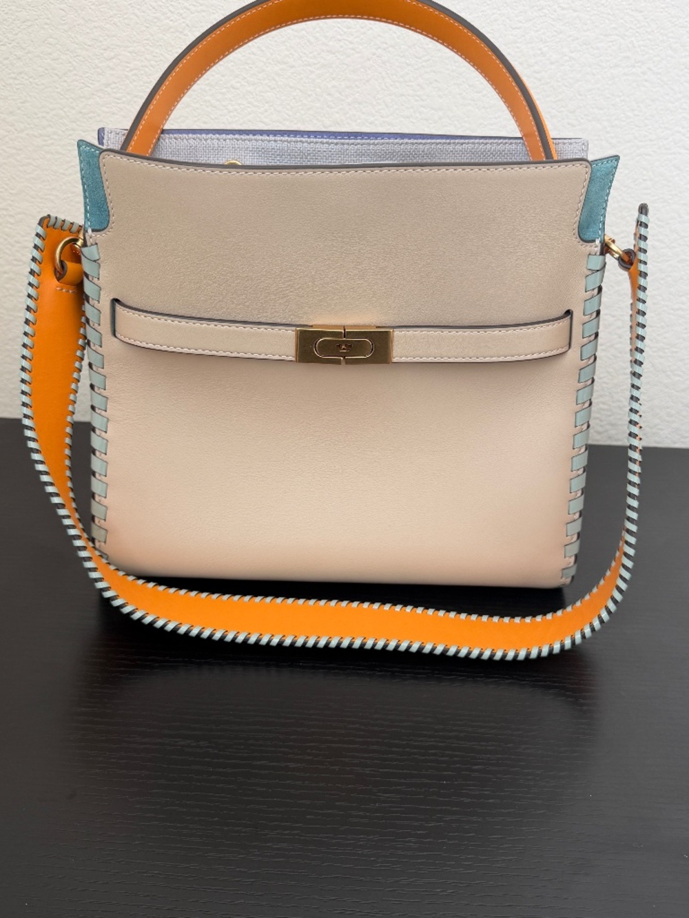 Tory Burch Lee Radziwiłł Small Multicolor Orange and Blue